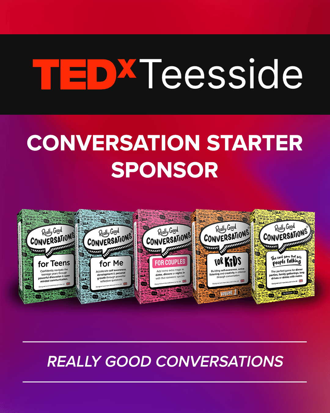 TEDxTeesside Official Conversation Starter Sponsor graphic
